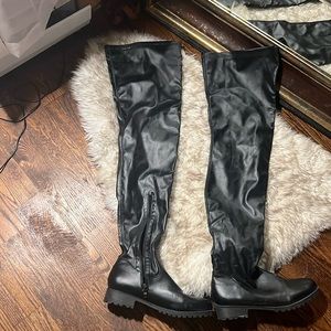 Black Thigh High Boots